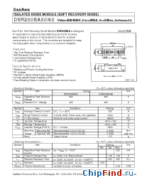 Datasheet DSR200BA50 manufacturer SanRex